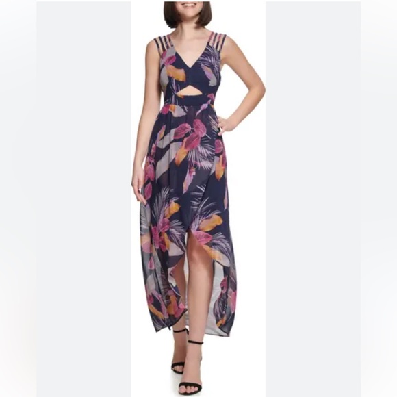 Guess Dresses & Skirts - Guess Floral Print Chiffon High-Low Dress. Size 12.